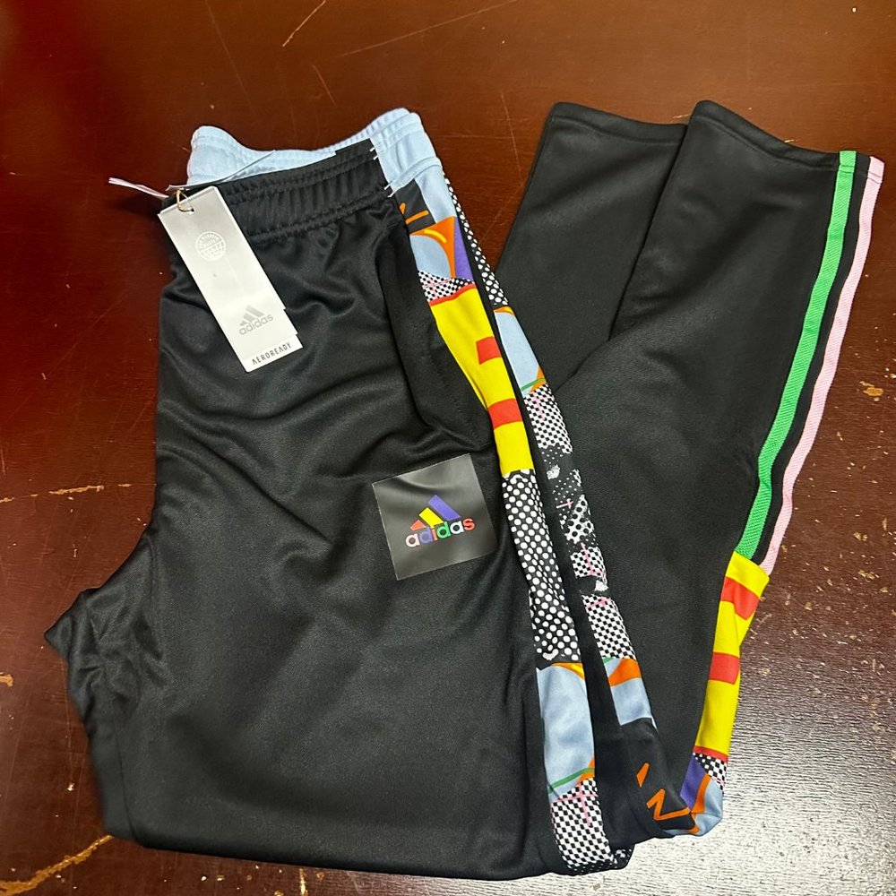 Adidas Mens Multicolor Regular Fit Tapered Leg Full Length Style Soccer Pants M - Picture 1 of 6